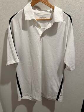 Nike Golf Fit Dry Polo Shirt White Black Size XL